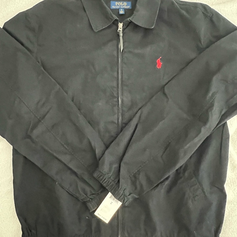 NWT. Men’s Polo by Ralph Lauren Black Bomber Jacket with Red Pony